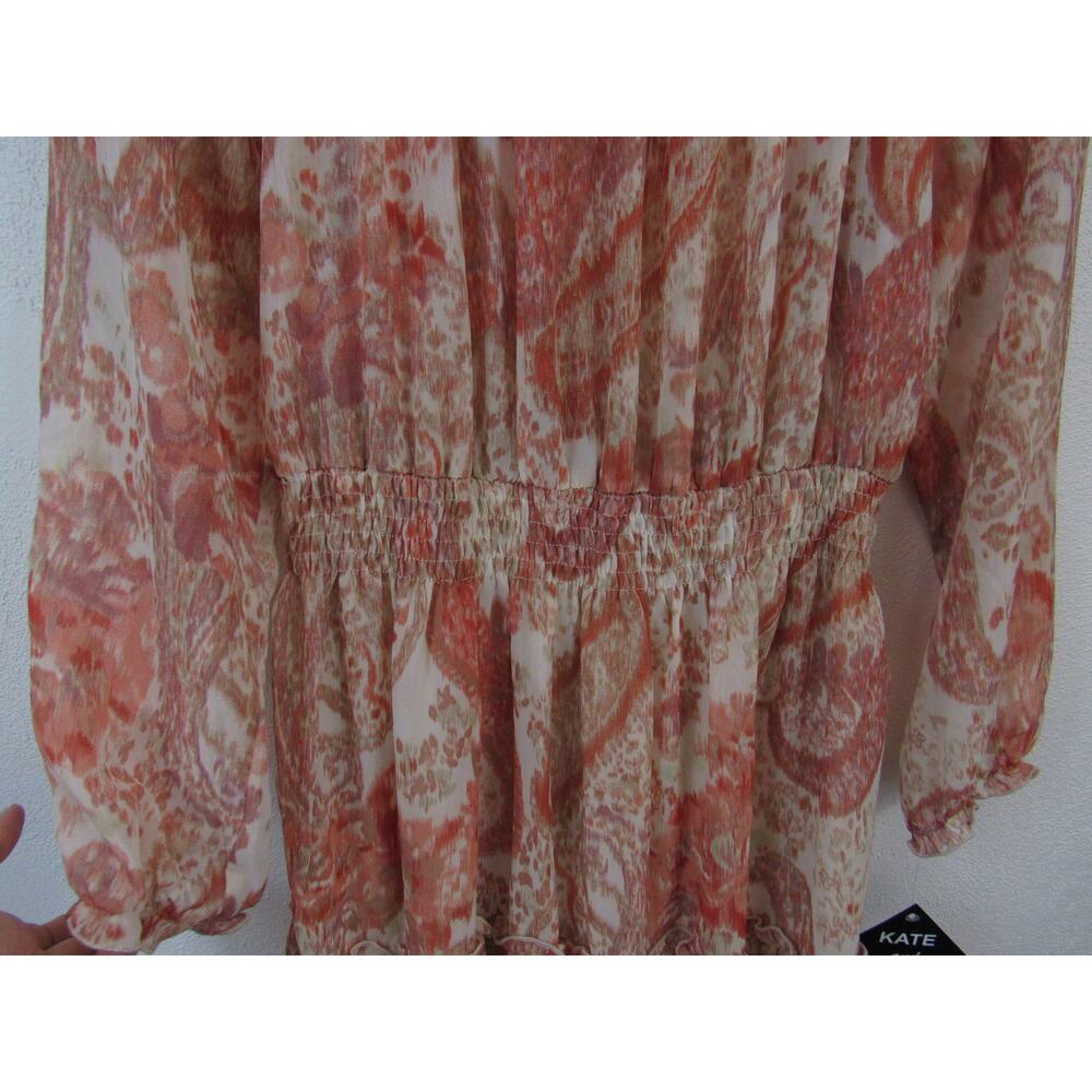 NWT Kate & Lily Size 14 Pink Smocked Waist Off The Shoulder Ruffle Midi Dress - Picture 6 of 8